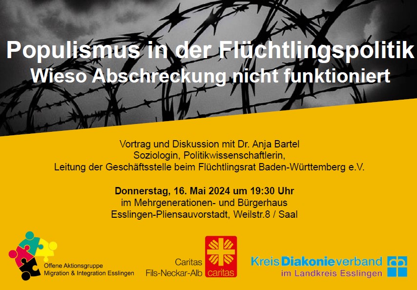 Flyer Veranstaltung Populismus Flüchtlingspolitik
